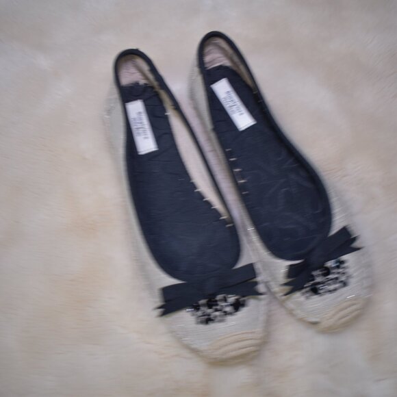 Simply Vera Wang Espadrilles Flats Beige Black Embellished Slip-On Size 7.5 - Picture 10 of 12